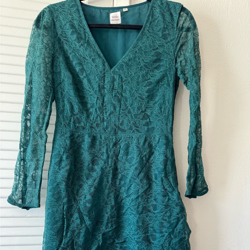 Aritzia little moon green lace dress size S